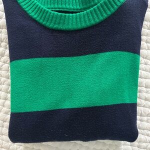Striped Green and navy Women's Sweater med